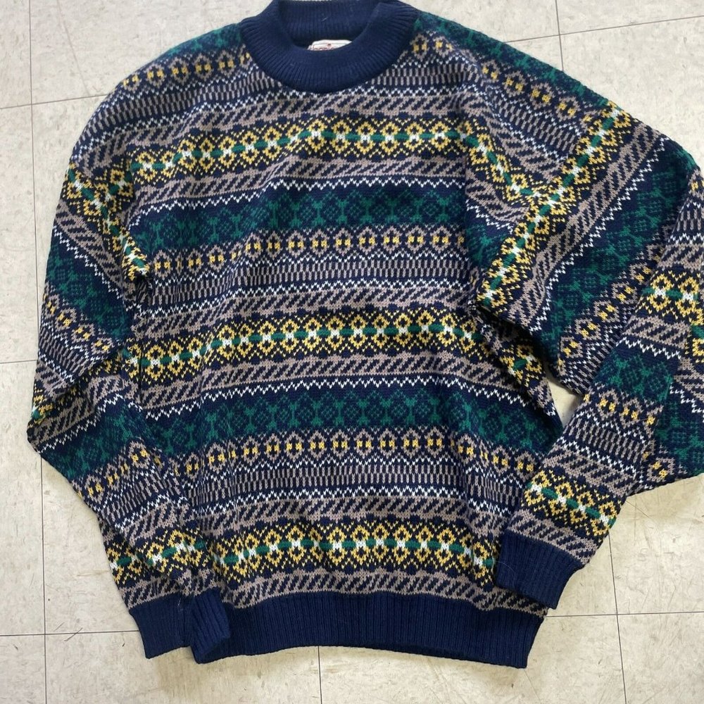 Vintage 1980s Bonjour International Hip Hop Style Sweater Size L